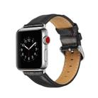 For Apple Watch Series 7 41mm / 6 & SE & 5 & 4 40mm / 3 & 2 & 1 38mm Crazy Horse Texture Top-grain Leather Watch Band(Black) - 1