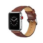 For Apple Watch Series 7 41mm / 6 & SE & 5 & 4 40mm / 3 & 2 & 1 38mm Crazy Horse Texture Top-grain Leather Watch Band(Dark Brown) - 1