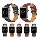 For Apple Watch Series 7 45mm / 6 & SE & 5 & 4 44mm / 3 & 2 & 1 42mm Crazy Horse Texture Top-grain Leather Watch Band(Dark Blue) - 8