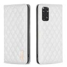 For Xiaomi Redmi Note 12S 4G / Note 11 Diamond Lattice Magnetic Leather Flip Phone Case(White) - 1