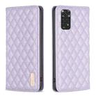 For Xiaomi Redmi Note 12S 4G / Note 11 Diamond Lattice Magnetic Leather Flip Phone Case(Purple) - 1