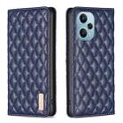 For Xiaomi Poco F5 5G / Redmi Note 12 Turbo Diamond Lattice Magnetic Leather Flip Phone Case(Blue) - 1