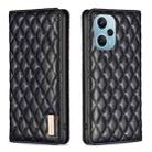 For Xiaomi Poco F5 5G / Redmi Note 12 Turbo Diamond Lattice Magnetic Leather Flip Phone Case(Black) - 1