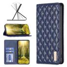 For Xiaomi Redmi 12 4G Diamond Lattice Magnetic Leather Flip Phone Case(Blue) - 1