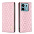 For Xiaomi Redmi Note 13 Pro 5G Diamond Lattice Magnetic Leather Flip Phone Case(Pink) - 1