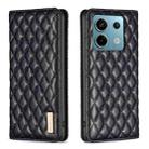 For Xiaomi Redmi Note 13 Pro 5G Diamond Lattice Magnetic Leather Flip Phone Case(Black) - 1