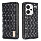 For Xiaomi Redmi Note 13 Pro+ 5G Diamond Lattice Magnetic Leather Flip Phone Case(Black) - 1