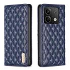For Xiaomi Redmi Note 13 Diamond Lattice Magnetic Leather Flip Phone Case(Blue) - 1