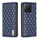 For Xiaomi 13T / 13T Pro / Redmi K60 Ultra Diamond Lattice Magnetic Leather Flip Phone Case(Blue) - 1