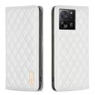 For Xiaomi 13T / 13T Pro / Redmi K60 Ultra Diamond Lattice Magnetic Leather Flip Phone Case(White) - 1