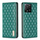 For Xiaomi 13T / 13T Pro / Redmi K60 Ultra Diamond Lattice Magnetic Leather Flip Phone Case(Green) - 1