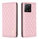 For Xiaomi 13T / 13T Pro / Redmi K60 Ultra Diamond Lattice Magnetic Leather Flip Phone Case(Pink) - 1