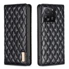 For Xiaomi 13T / 13T Pro / Redmi K60 Ultra Diamond Lattice Magnetic Leather Flip Phone Case(Black) - 1