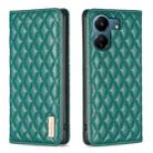 For Xiaomi Redmi 13C Diamond Lattice Magnetic Leather Flip Phone Case(Green) - 1