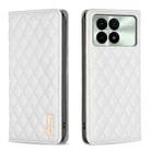 For Xiaomi Redmi K70 / K70 Pro Diamond Lattice Magnetic Leather Flip Phone Case(White) - 1