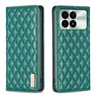 For Xiaomi Redmi K70 / K70 Pro Diamond Lattice Magnetic Leather Flip Phone Case(Green) - 1