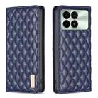 For Xiaomi Redmi K70E Diamond Lattice Magnetic Leather Flip Phone Case(Blue) - 1