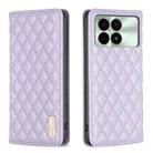 For Xiaomi Redmi K70E Diamond Lattice Magnetic Leather Flip Phone Case(Purple) - 1