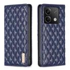 For Xiaomi Redmi Note 13 4G Global Diamond Lattice Magnetic Leather Flip Phone Case(Blue) - 1