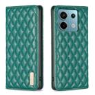 For Xiaomi Redmi Note 13 Pro 4G Global Diamond Lattice Magnetic Leather Flip Phone Case(Green) - 1