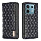 For Xiaomi Redmi Note 13 Pro 4G Global Diamond Lattice Magnetic Leather Flip Phone Case(Black) - 1