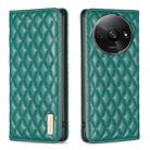 For Xiaomi Redmi A3 Diamond Lattice Magnetic Leather Flip Phone Case(Green) - 1