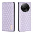 For Xiaomi Redmi A3 Diamond Lattice Magnetic Leather Flip Phone Case(Purple) - 1