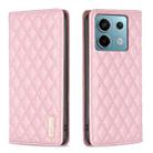 For Xiaomi Poco M6 Pro 4G Diamond Lattice Magnetic Leather Flip Phone Case(Pink) - 1