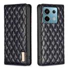 For Xiaomi Poco M6 Pro 4G Diamond Lattice Magnetic Leather Flip Phone Case(Black) - 1