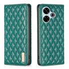 For Xiaomi Poco M6 4G / Redmi 13 4G Diamond Lattice Magnetic Leather Flip Phone Case(Green) - 1