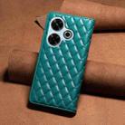 For Xiaomi Poco M6 4G / Redmi 13 4G Diamond Lattice Magnetic Leather Flip Phone Case(Green) - 3