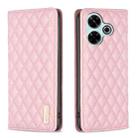 For Xiaomi Poco M6 4G / Redmi 13 4G Diamond Lattice Magnetic Leather Flip Phone Case(Pink) - 1