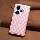 For Xiaomi Poco M6 4G / Redmi 13 4G Diamond Lattice Magnetic Leather Flip Phone Case(Pink) - 3