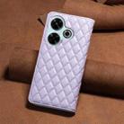 For Xiaomi Poco M6 4G / Redmi 13 4G Diamond Lattice Magnetic Leather Flip Phone Case(Purple) - 3
