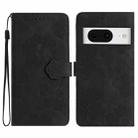 For Google Pixel 8 Flower Embossing Pattern Leather Phone Case(Black) - 1