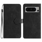 For Google Pixel 8 Pro Flower Embossing Pattern Leather Phone Case(Black) - 1