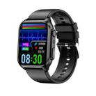 TK12 1.96 inch IP67 Waterproof Silicone Band Smart Watch Supports ECG / Remote Families Care / Bluetooth Call / Body Temperature Monitoring(Black) - 1