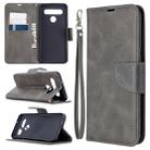 For LG K61 Retro Lambskin Texture Pure Color Horizontal Flip PU Leather Case with Holder & Card Slots & Wallet & Lanyard(Grey) - 1