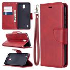 For Nokia 1.3 Retro Lambskin Texture Pure Color Horizontal Flip PU Leather Case with Holder & Card Slots & Wallet & Lanyard(Red) - 1