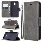 For Nokia 1.3 Retro Lambskin Texture Pure Color Horizontal Flip PU Leather Case with Holder & Card Slots & Wallet & Lanyard(Grey) - 1