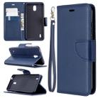For Nokia 1.3 Retro Lambskin Texture Pure Color Horizontal Flip PU Leather Case with Holder & Card Slots & Wallet & Lanyard(Blue) - 1