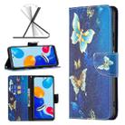 For Xiaomi Redmi Note 12S 4G / Note 11 Colored Drawing Pattern Leather Phone Case(Gold Butterfly) - 1