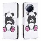 For Xiaomi Civi 3 5G Colored Drawing Pattern Leather Phone Case(Panda) - 1