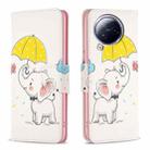 For Xiaomi Civi 3 5G Colored Drawing Pattern Leather Phone Case(Umbrella Elephant) - 1