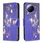 For Xiaomi Civi 3 5G Colored Drawing Pattern Leather Phone Case(Purple Butterfly) - 1