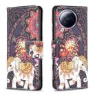 For Xiaomi Civi 3 5G Colored Drawing Pattern Leather Phone Case(Flowers Elephant) - 1