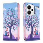 For Xiaomi Redmi Note 13 Pro+ Colored Drawing Pattern Leather Phone Case(Owl) - 1