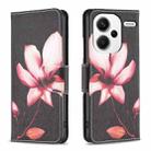 For Xiaomi Redmi Note 13 Pro+ Colored Drawing Pattern Leather Phone Case(Lotus) - 1