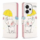 For Xiaomi Redmi Note 13 Pro+ Colored Drawing Pattern Leather Phone Case(Umbrella Elephant) - 1