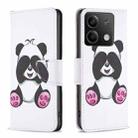 For Xiaomi Redmi Note 13 Colored Drawing Pattern Leather Phone Case(Panda) - 1